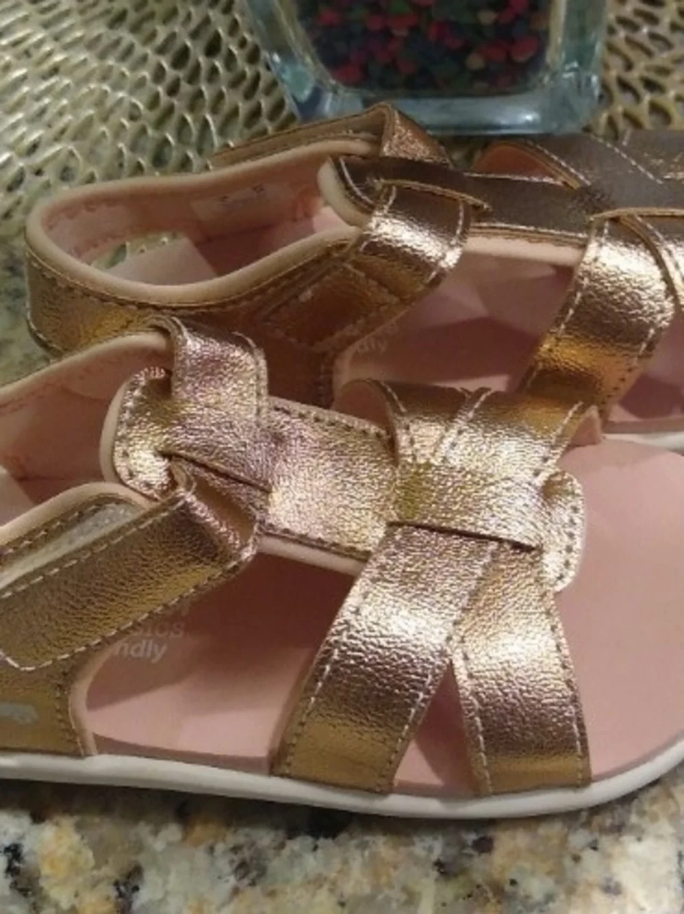 New See Kai Run Girls Metallic Rose Gold Sandals Size 9.